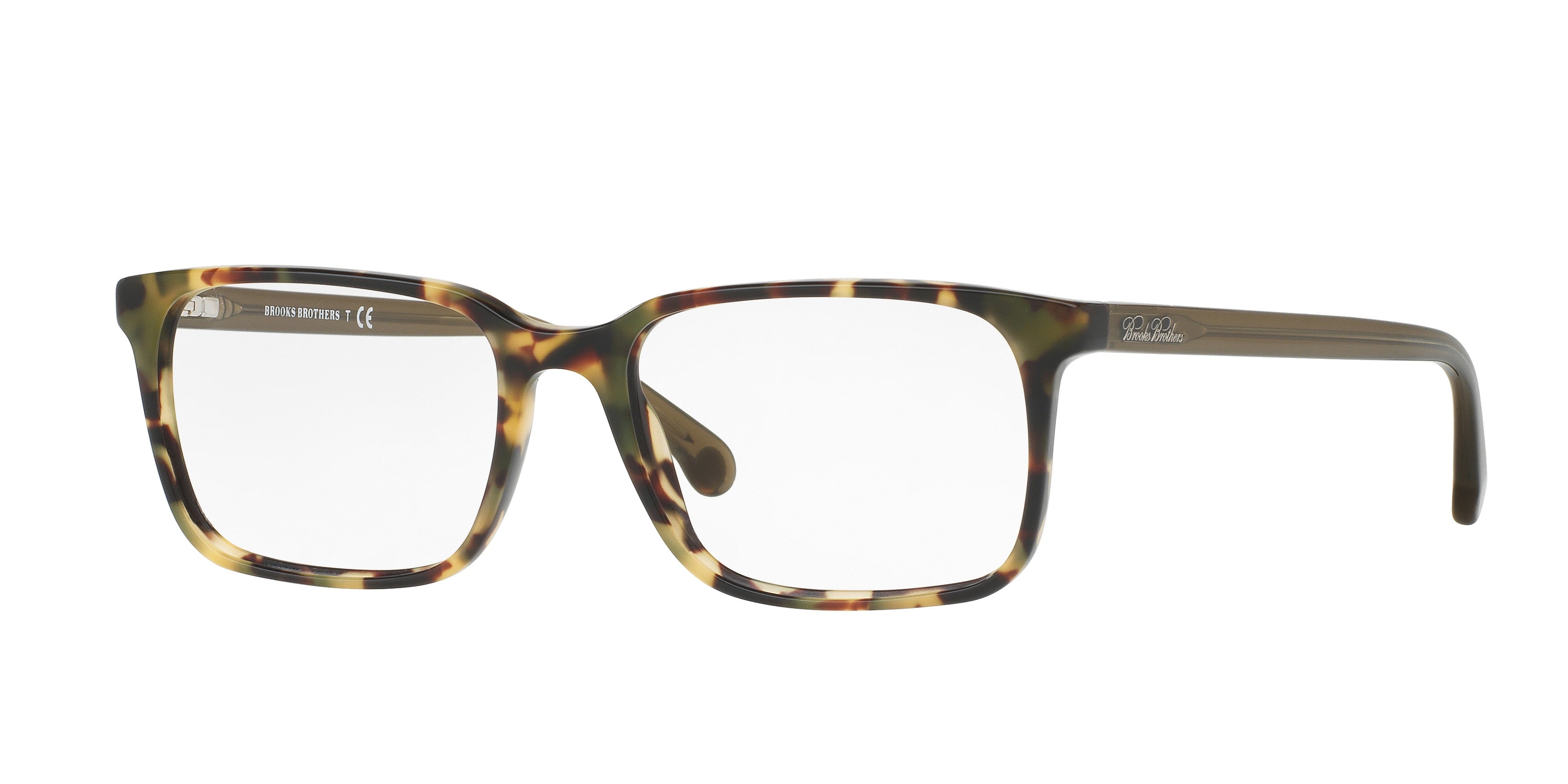 Brooks Brothers BB2033 Rectangle Eyeglasses  6124-Spotty Tortoise/Olive 56-145-17 - Color Map Tortoise