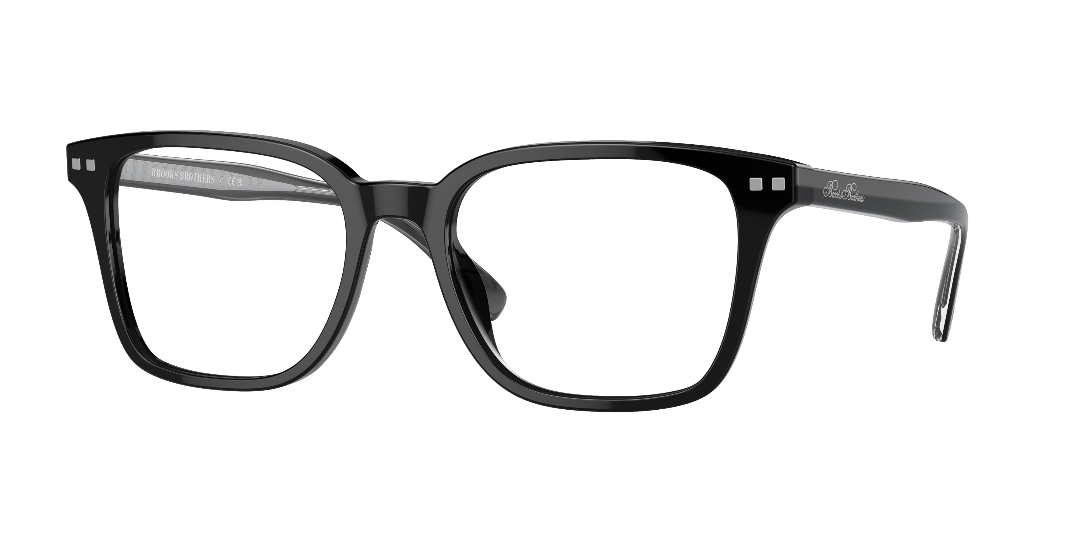 Brooks Brothers BB2058 Square Eyeglasses  6064-Shiny Black 55-145-19 - Color Map Black