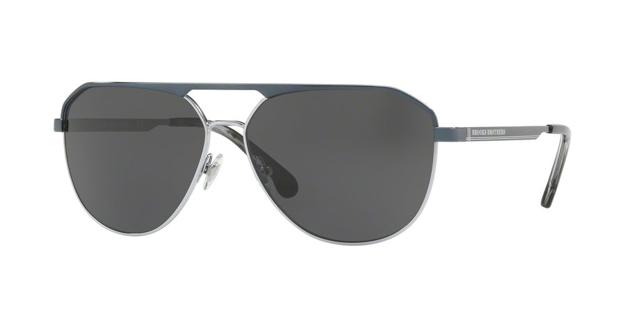 Brooks Brothers BB4044S Pilot Sunglasses  168287-DARK GUNMETAL/SILVER 60-13-140 - Color Map silver