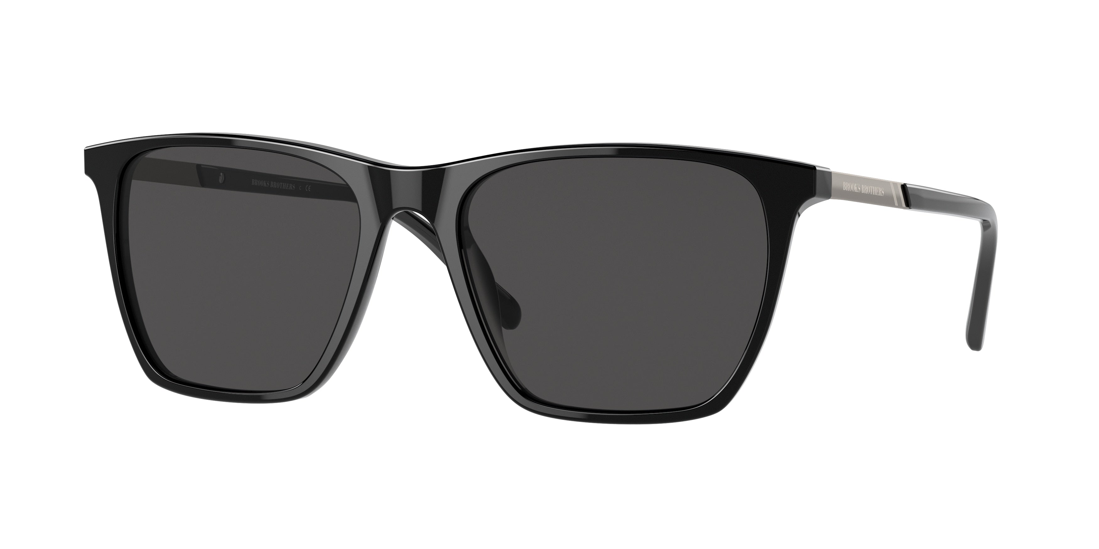 Brooks Brothers BB5045 Square Sunglasses  600087-Black 56-145-18 - Color Map Black