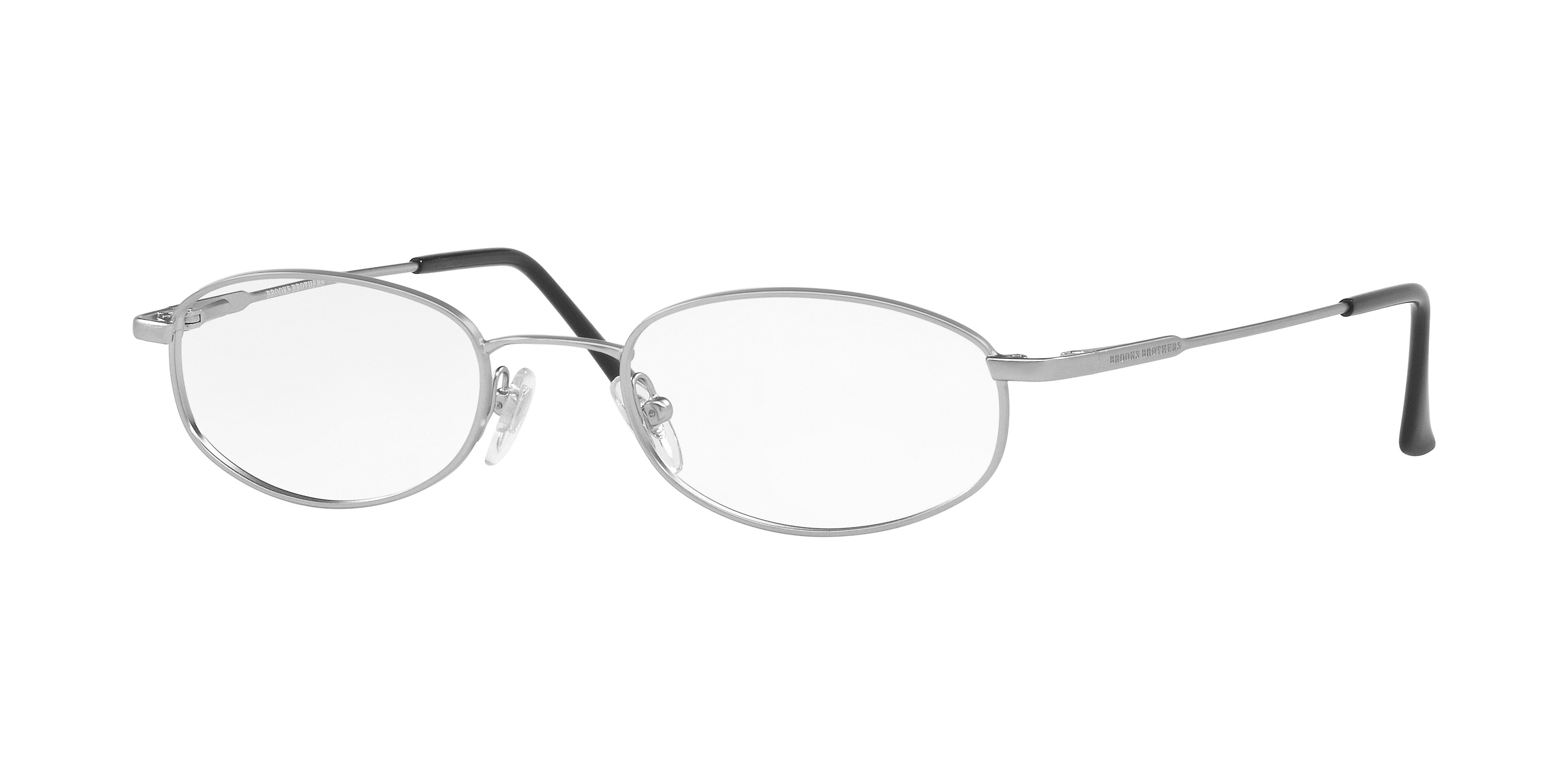 Brooks Brothers BB491 Oval Eyeglasses 1002-Brushed Silver 52-135-19 - Color Map Silver