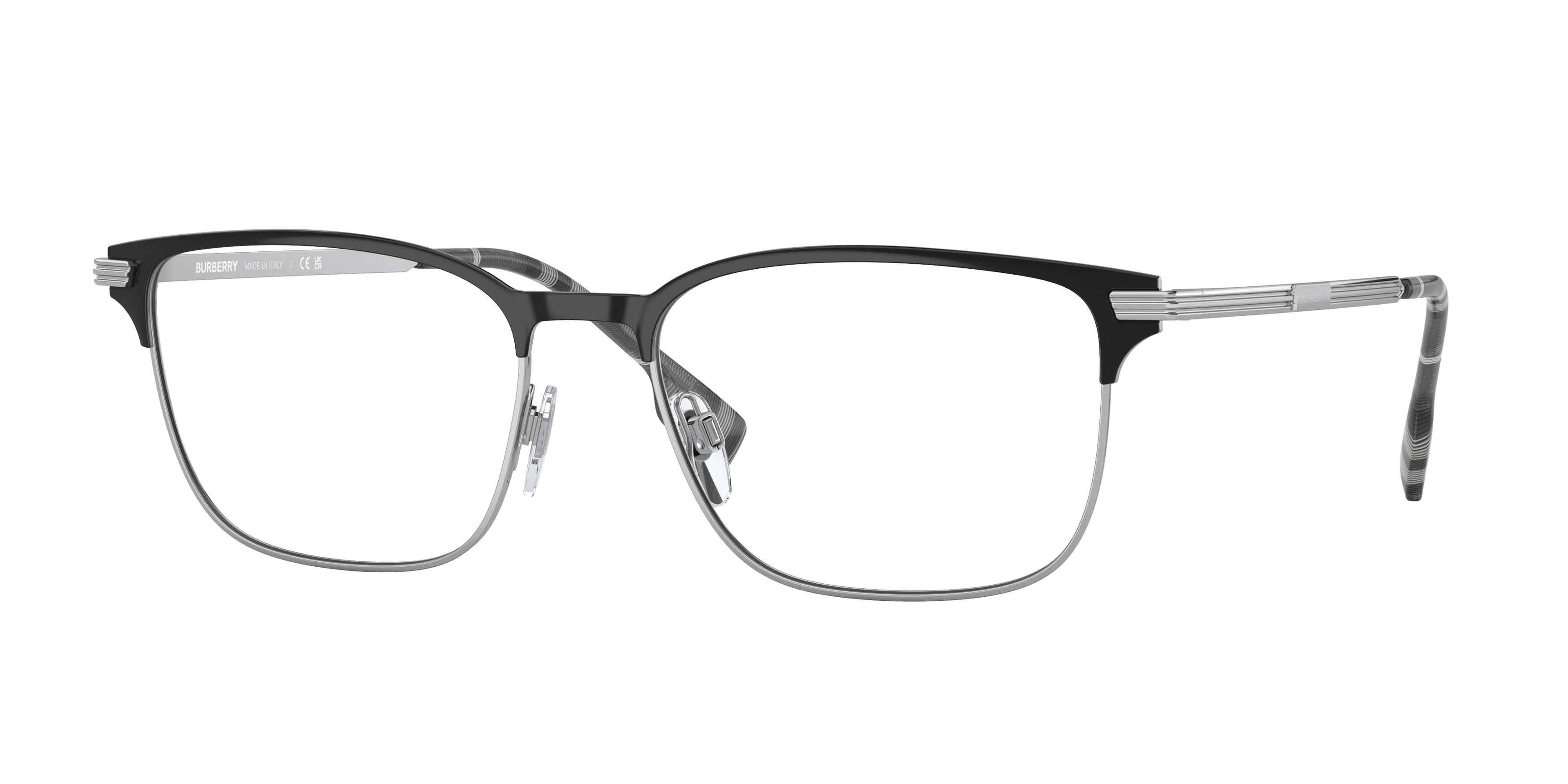Burberry MALCOLM BE1372 Rectangle Eyeglasses  1005-Black 57-150-18 - Color Map Black