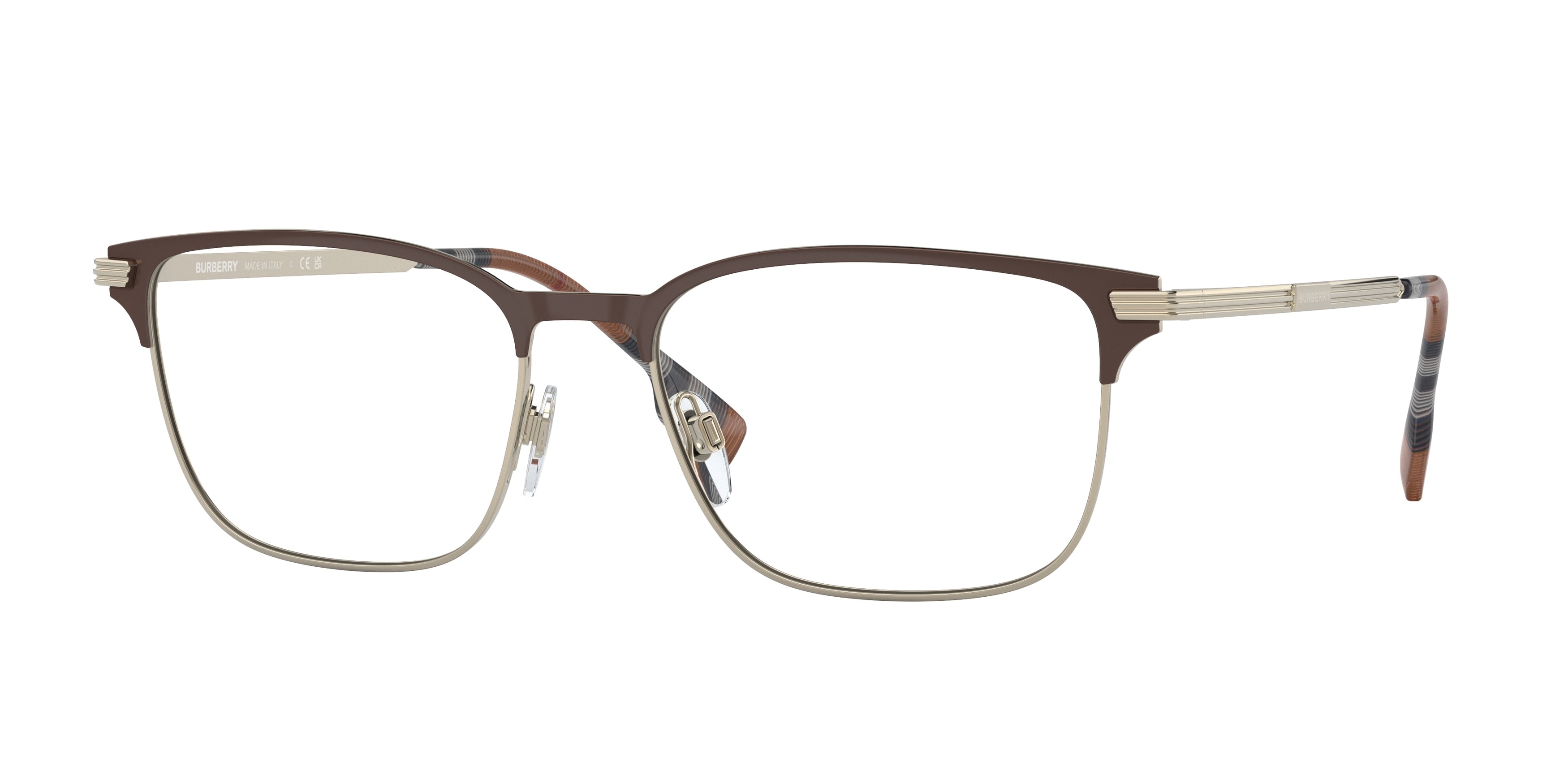 Burberry MALCOLM BE1372 Rectangle Eyeglasses  1109-Brown 57-150-18 - Color Map Brown
