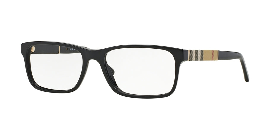 Burberry BE2162 Rectangle Eyeglasses  3001-BLACK 53-17-140 - Color Map black