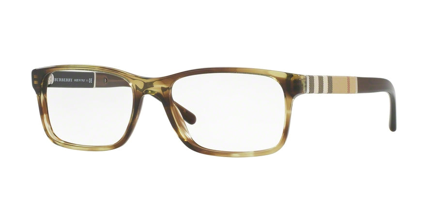 Burberry BE2162 Rectangle Eyeglasses 3611-STRIPED GREEN 55-17-140 - Color Map green