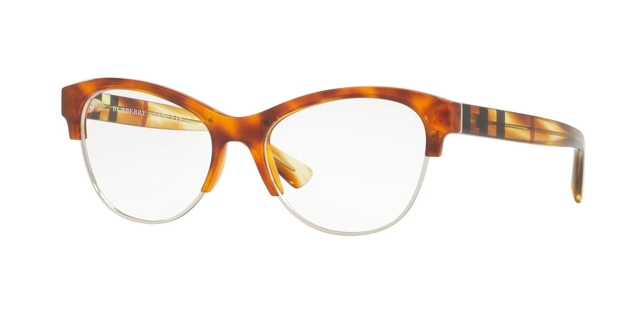 Burberry BE2235 Cat Eye Eyeglasses 3605-LIGHT HAVANA 53-17-140 - Color Map havana