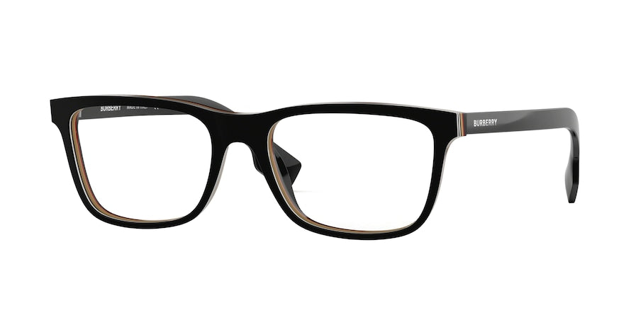 Burberry BE2292F Rectangle Eyeglasses 3798-CHECK MULTILAYER BLACK 55-18-145 - Color Map black