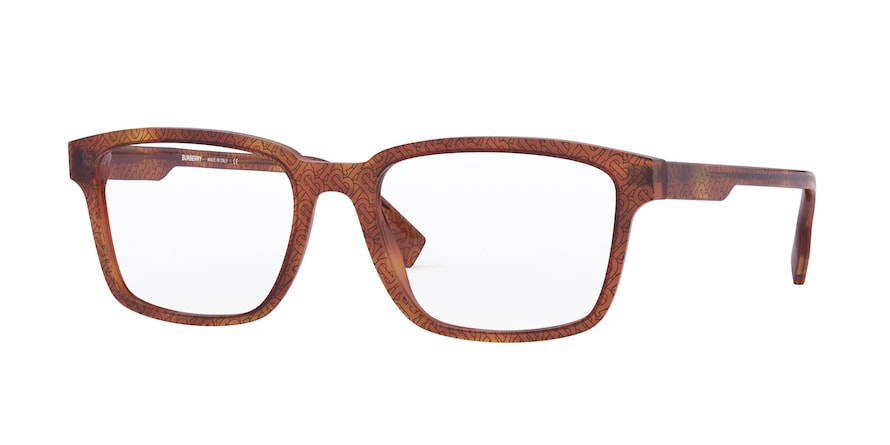 Burberry BE2308F Rectangle Eyeglasses  3823-TOP TB BLACK ON LIGHT HAVANA 55-18-145 - Color Map havana