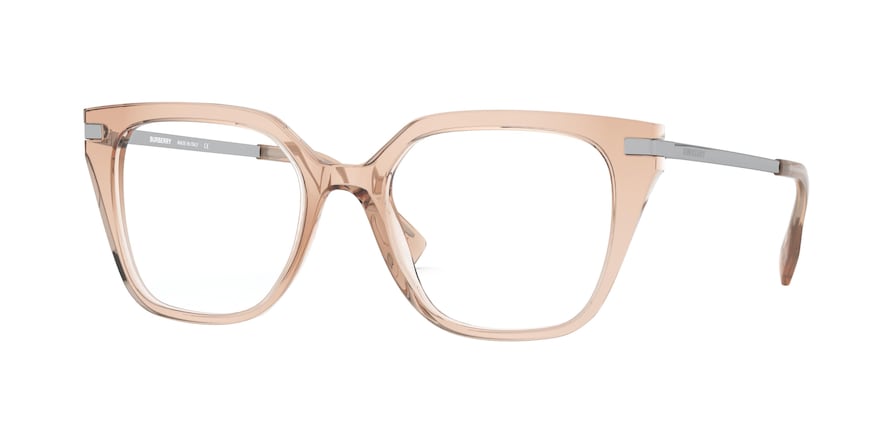 Burberry BE2310F Square Eyeglasses 3358-TRANSPARENT PEACH 52-19-140 - Color Map pink
