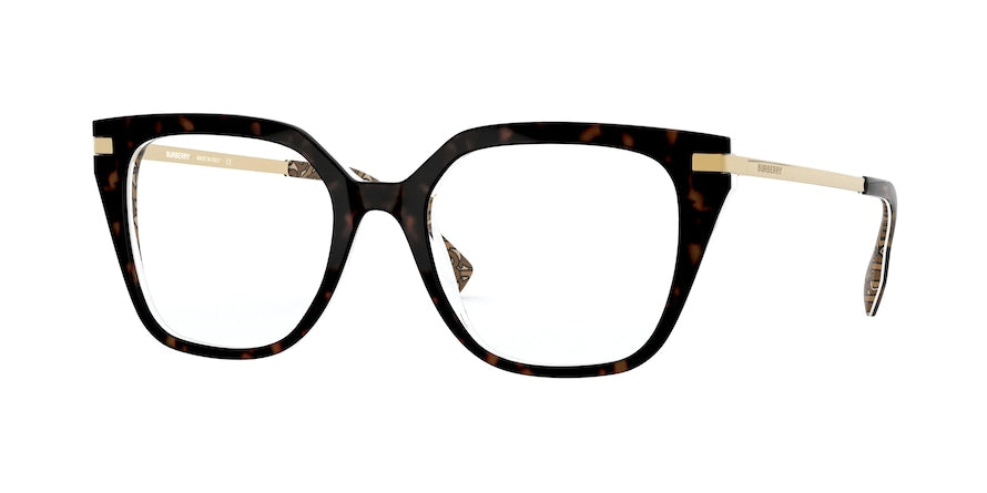 Burberry BE2310F Square Eyeglasses 3827-TOP S9 ON TB BROWN 52-19-140 - Color Map havana
