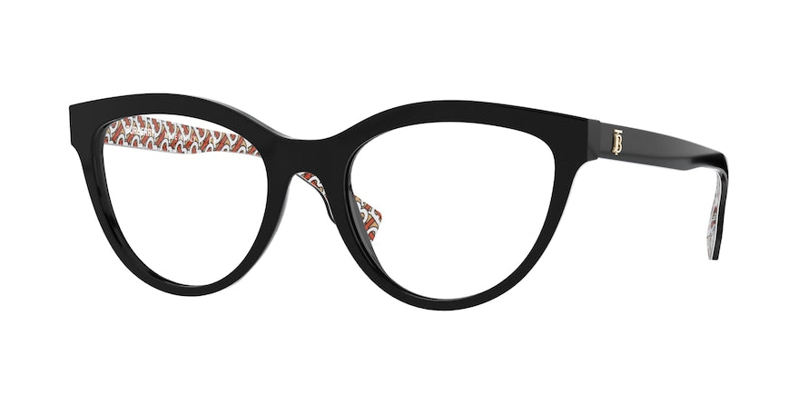 Burberry BE2311F Cat Eye Eyeglasses 3824-BLACK 53-19-140 - Color Map black