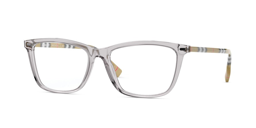 Burberry EMERSON BE2326F Square Eyeglasses  3892-TRANSPARENT GREY 54-16-140 - Color Map grey