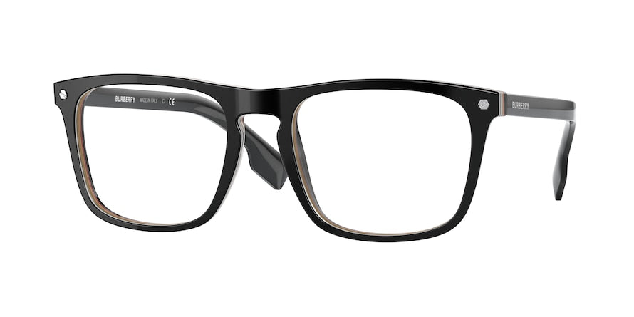 Burberry BOLTON BE2340F Square Eyeglasses 3798-BLACK 56-20-145 - Color Map black
