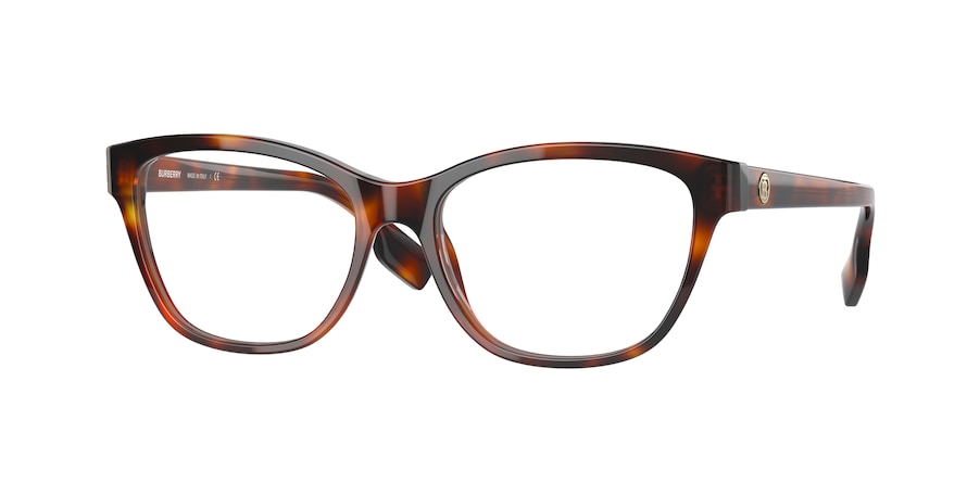 Burberry AUDEN BE2346F Cat Eye Eyeglasses 3316-LIGHT HAVANA 55-16-140 - Color Map havana