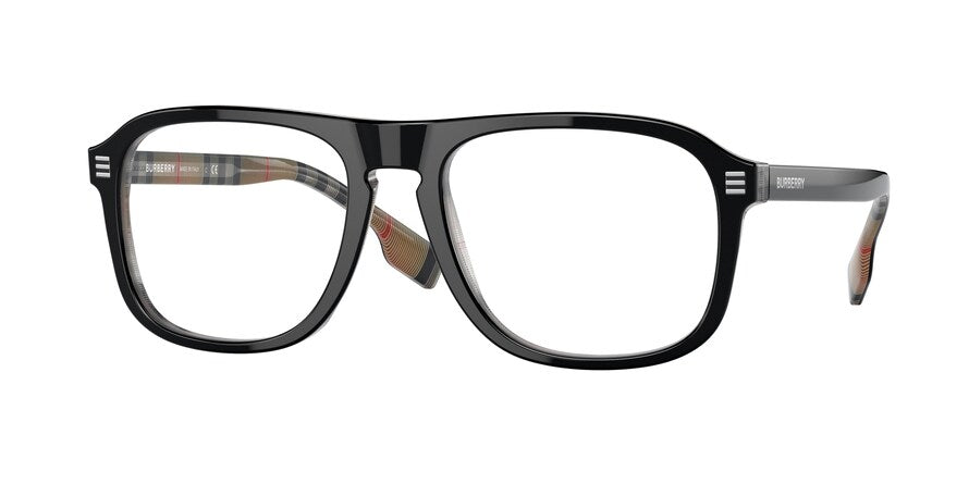 Burberry NEVILLE BE2350F Rectangle Eyeglasses 3838-TOP BLACK ON VINTAGE CHECK 56-19-145 - Color Map black