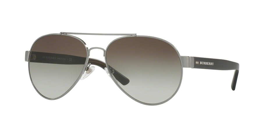 Burberry BE3086 Pilot Sunglasses 10083Y-BRUSHED GUNMETAL 59-15-140 - Color Map gunmetal