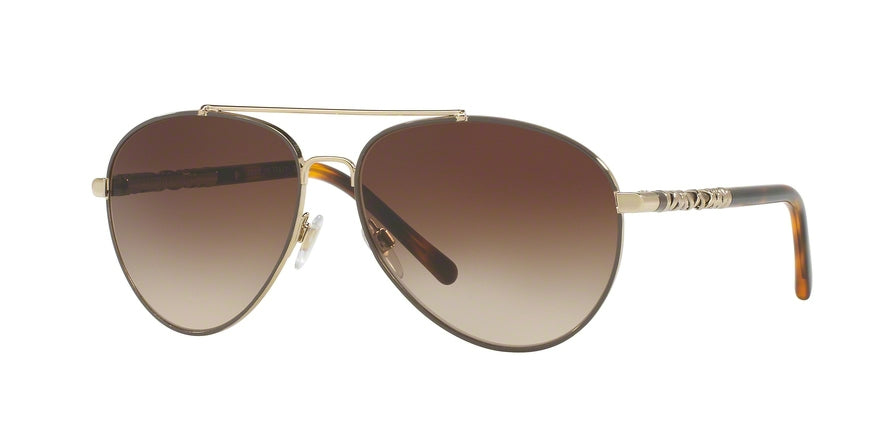 Burberry BE3089 Pilot Sunglasses 114513-LIGHT GOLD 58-14-140 - Color Map gold