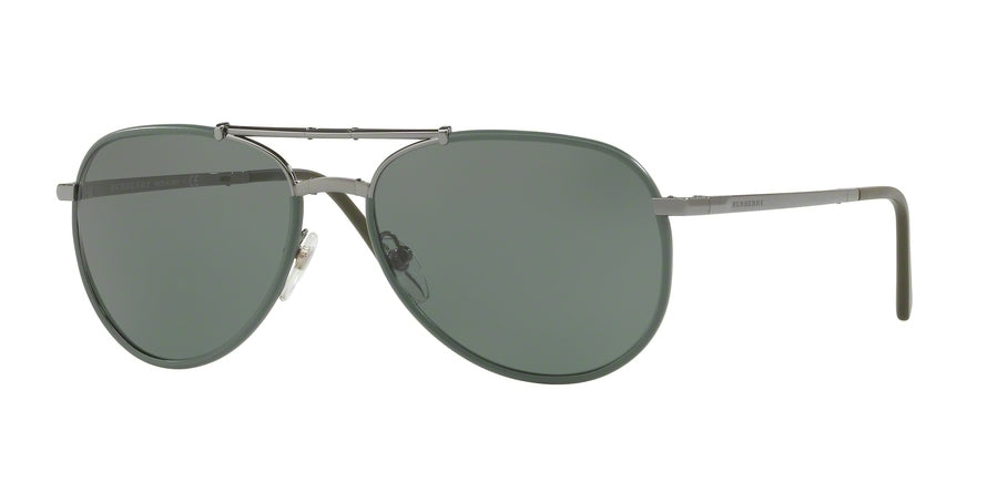 Burberry BE3091J Pilot Sunglasses 10035U-MATTE GREEN 58-17-140 - Color Map green