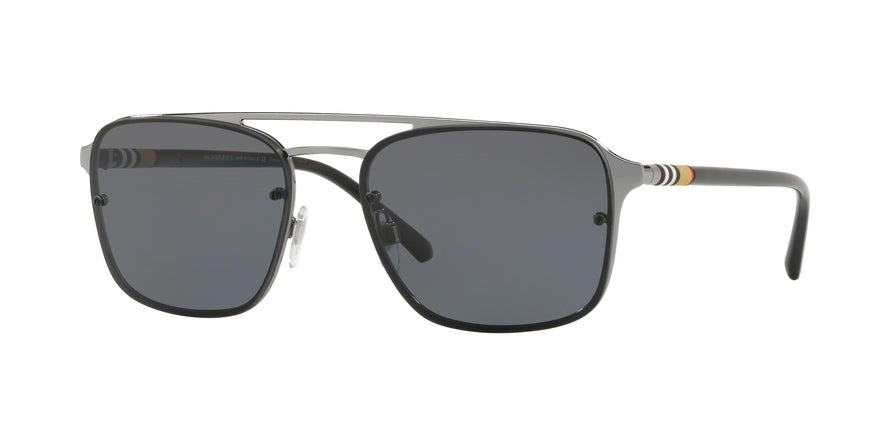 Burberry BE3095 Square Sunglasses 100381-GUNMETAL 56-17-145 - Color Map gunmetal