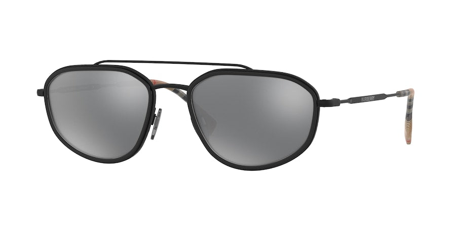 Burberry BE3106 Irregular Sunglasses 10076G-MATTE BLACK/BLACK 56-19-145 - Color Map black