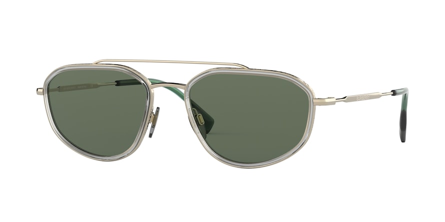 Burberry BE3106 Irregular Sunglasses 110971-LIGHT GOLD/TRANSPARENT 56-19-145 - Color Map gold