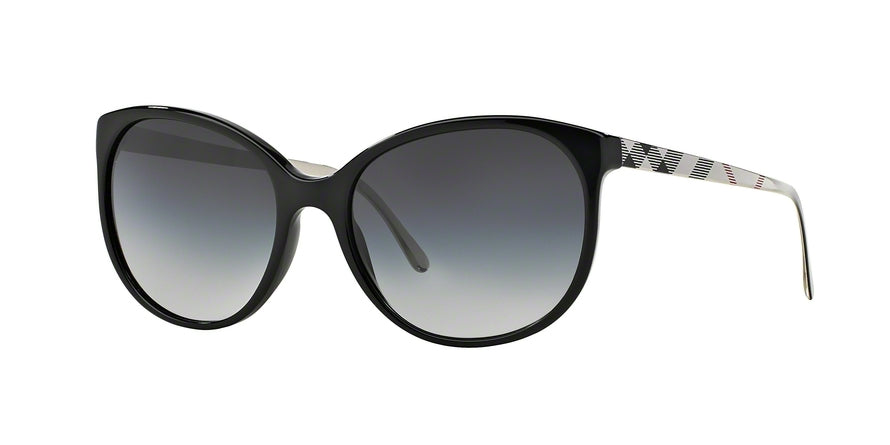 Burberry BE4146 Cat Eye Sunglasses  34068G-BLACK 55-17-135 - Color Map black
