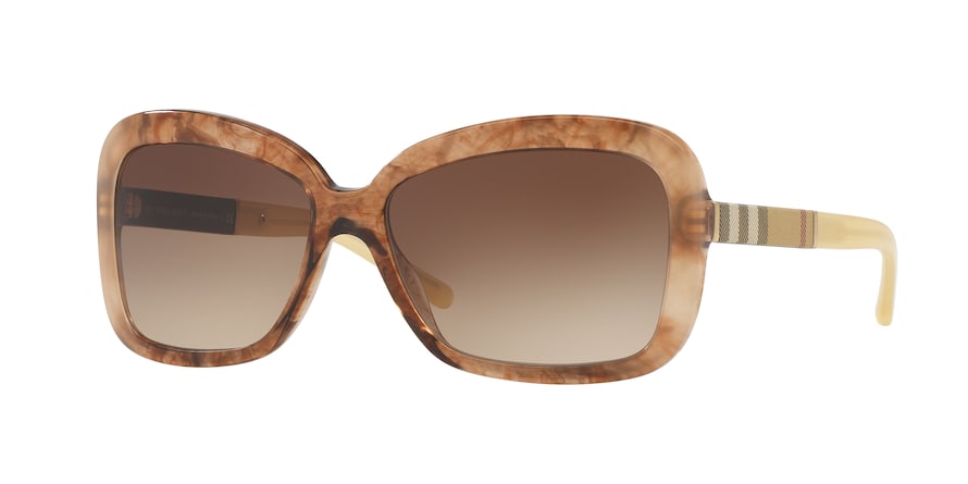 Burberry BE4173 Square Sunglasses 361213-BROWN GRADIENT STRIPED 58-15-135 - Color Map brown