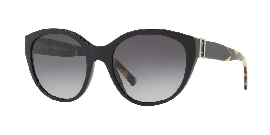 Burberry BE4242F Round Sunglasses  36338G-BLACK 55-19-140 - Color Map black