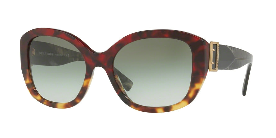 Burberry BE4248F Irregular Sunglasses 36358E-RED HAVANA/LIGHT HAVANA 57-19-140 - Color Map red