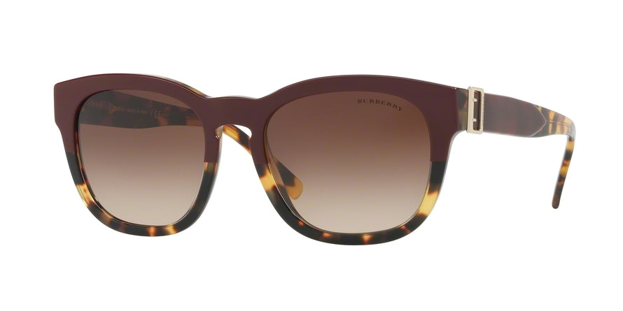 Burberry BE4258 Square Sunglasses 368013-TOP GRAD RED ON TORTOISE 54-19-140 - Color Map bordeaux