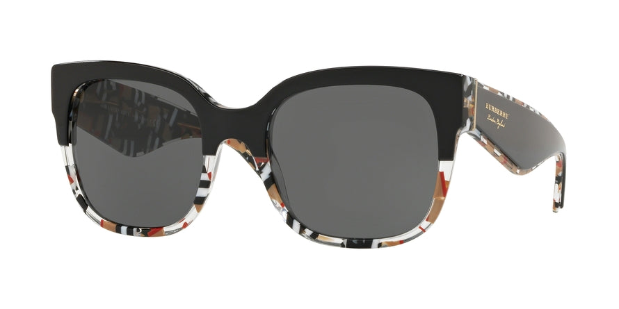 Burberry BE4271 Square Sunglasses  372987-TOP BLACK ON CHECK 56-21-145 - Color Map black