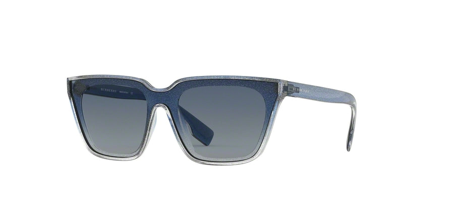 Burberry BE4279 Square Sunglasses 37664L-GLITTER TRANSP TOP GRAD BLUE 40-140-140 - Color Map clear