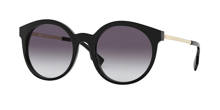 Burberry BE4296F Round Sunglasses  30018G-BLACK 53-20-140 - Color Map black