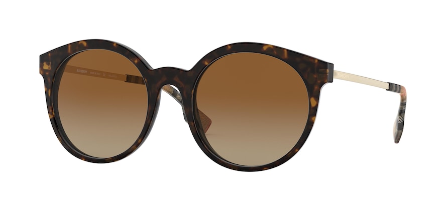 Burberry BE4296F Round Sunglasses  3816T5-HAVANA 53-20-140 - Color Map black