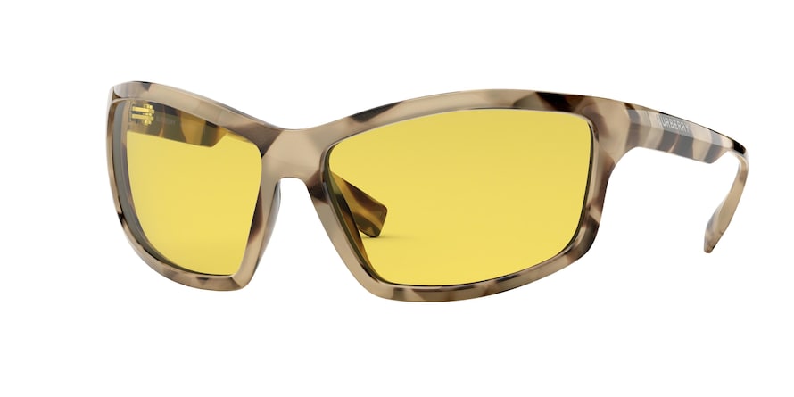 Burberry BE4297 Rectangle Sunglasses  350185-SPOTTED HORN 66-15-120 - Color Map light brown