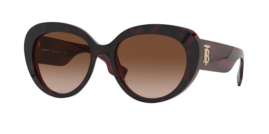 Burberry ROSE BE4298F Cat Eye Sunglasses 390513-TOP HAVANA ON BORDEAUX 54-18-140 - Color Map havana