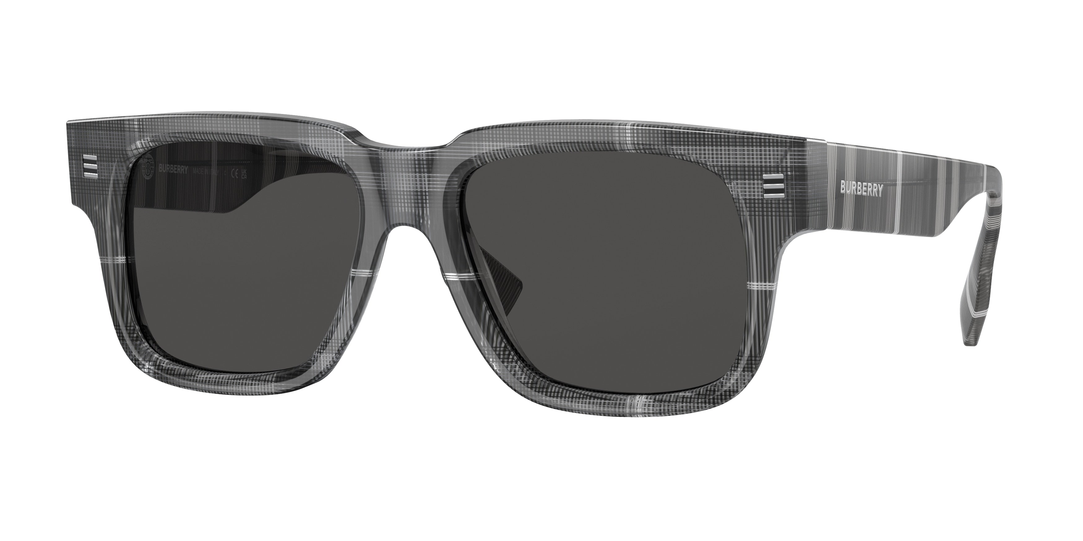 Burberry HAYDEN BE4394 Square Sunglasses  380487-Charcoal Check 54-150-18 - Color Map Grey