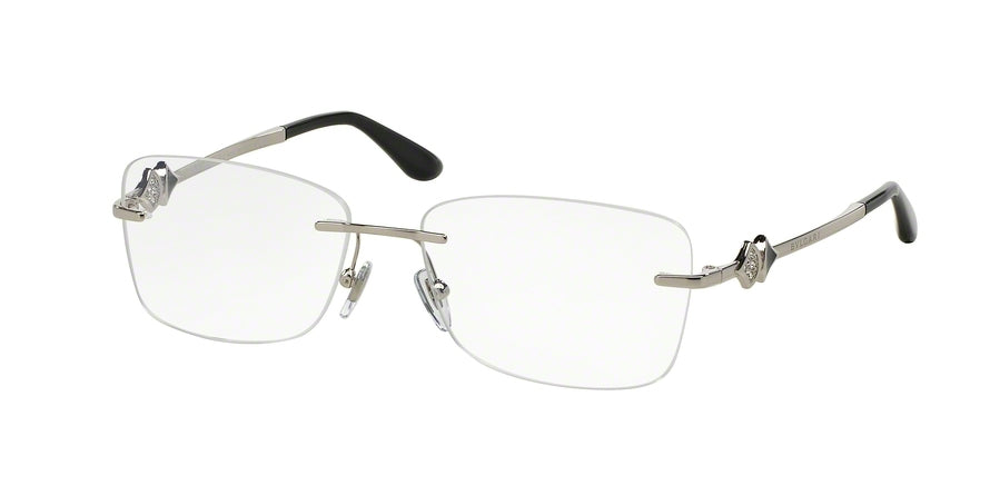 Bvlgari BV2180B Rectangle Eyeglasses  102-SILVER 53-16-135 - Color Map silver