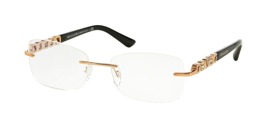 Bvlgari BV2184B Rectangle Eyeglasses  376-PINK GOLD 54-17-140 - Color Map gold