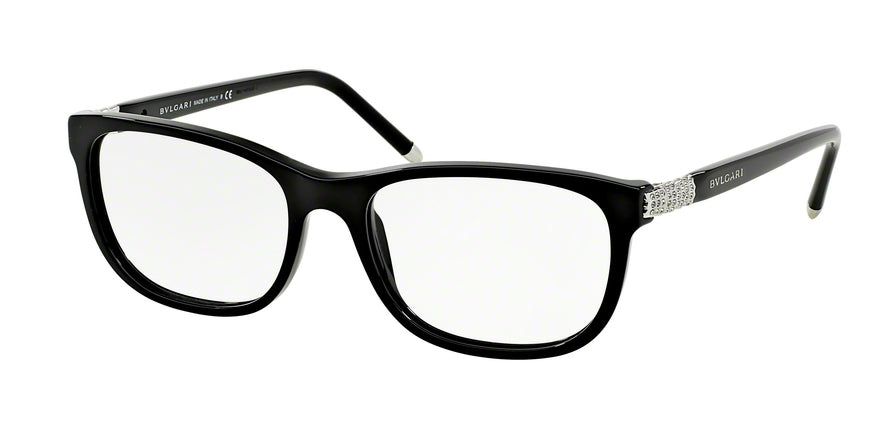 Bvlgari BV4087B Square Eyeglasses  501-BLACK 52-17-135 - Color Map black