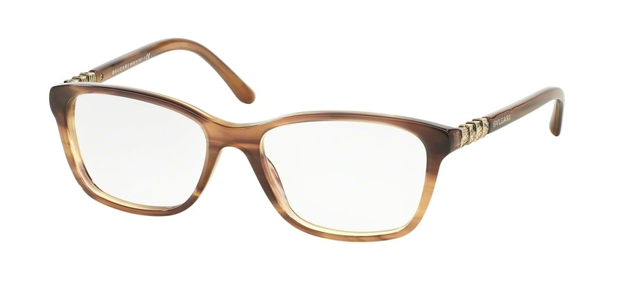 Bvlgari BV4097B Square Eyeglasses  5240-STRIPED BROWN 53-16-140 - Color Map brown