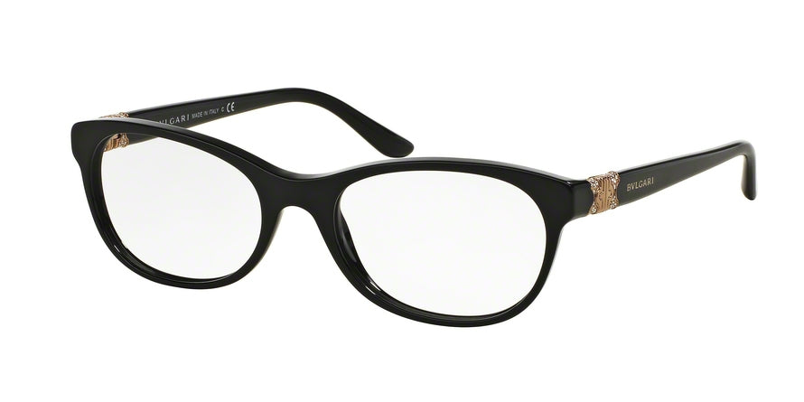 Bvlgari BV4117B Oval Eyeglasses  501-BLACK 54-18-135 - Color Map black