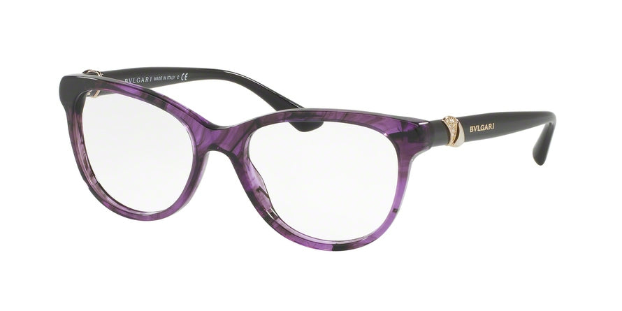 Bvlgari BV4127BF Cat Eye Eyeglasses  5405-STRIPED VIOLET 54-17-140 - Color Map violet