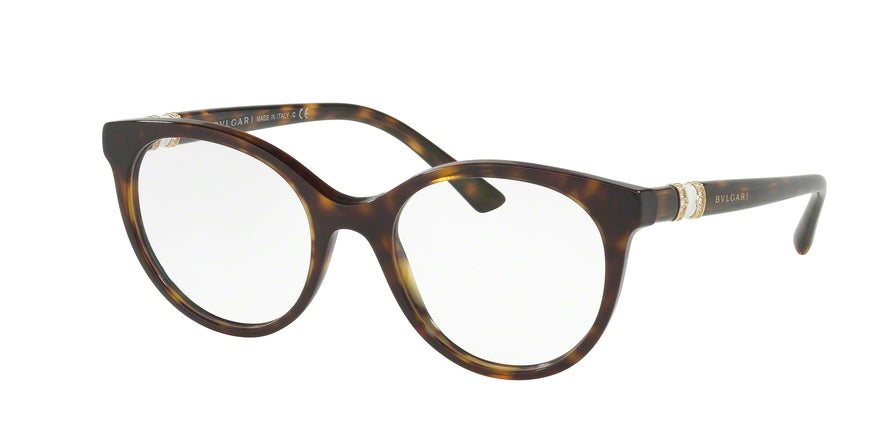 Bvlgari BV4134B Round Eyeglasses  504-DARK HAVANA 51-19-140 - Color Map havana
