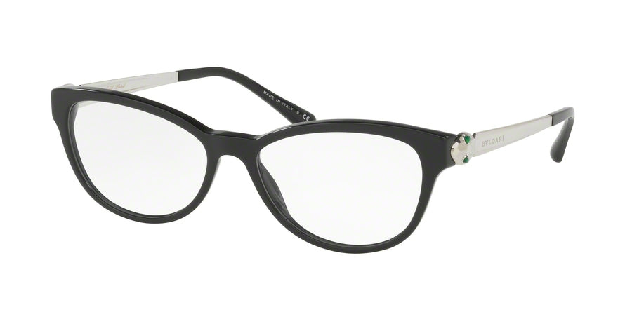 Bvlgari BV4137KB Oval Eyeglasses  5190-BLACK 55-16-140 - Color Map black