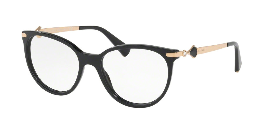 Bvlgari BV4143B Oval Eyeglasses  501-BLACK 53-17-135 - Color Map black