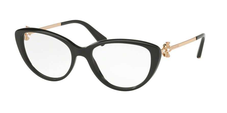 Bvlgari BV4146B Cat Eye Eyeglasses  501-BLACK 54-17-140 - Color Map black