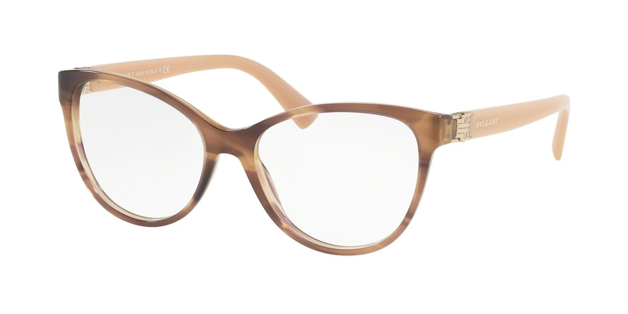 Bvlgari BV4151 Cat Eye Eyeglasses  5240-STRIPED BROWN 54-16-140 - Color Map brown