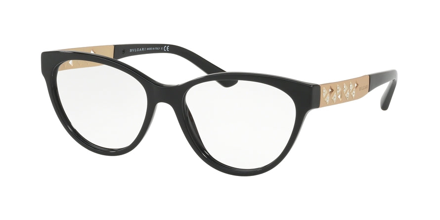 Bvlgari BV4154BF Cat Eye Eyeglasses  501-BLACK 54-16-140 - Color Map black