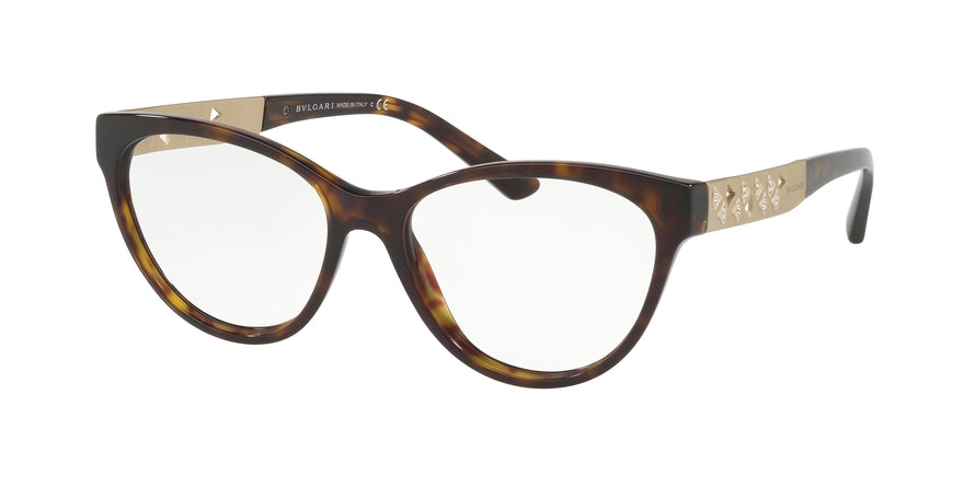 Bvlgari BV4154BF Cat Eye Eyeglasses  504-DARK HAVANA 54-16-140 - Color Map havana